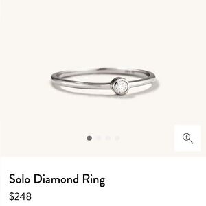 Mejuri Solo Diamond Ring 14k white gold size 6